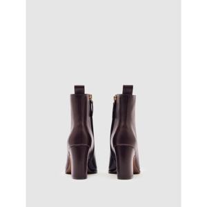REISS Amy Leather Block-Heel Ankle Boots